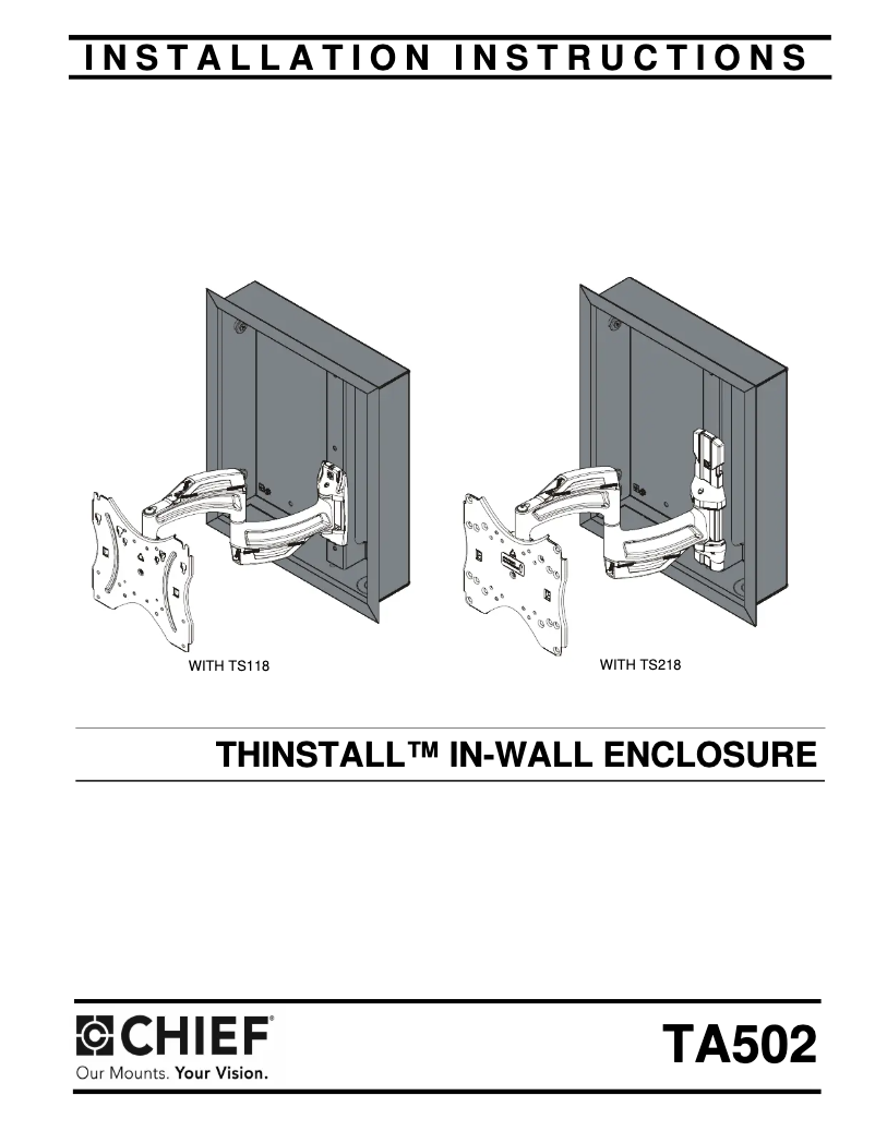 Page 1 de la notice Manuel utilisateur Chief TA502