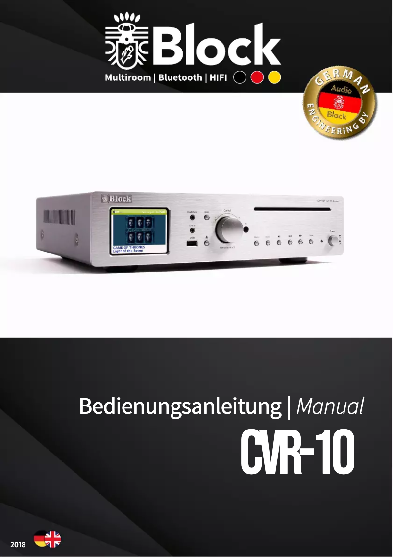 Page 1 de la notice Manuel utilisateur Block CVR-10