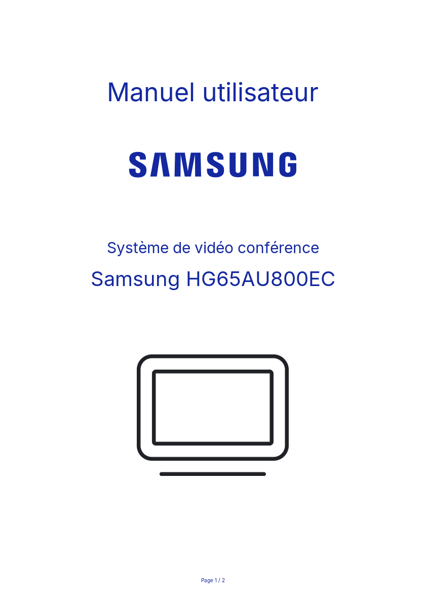 Image de la première page du manuel de l'appareil HG65AU800EC