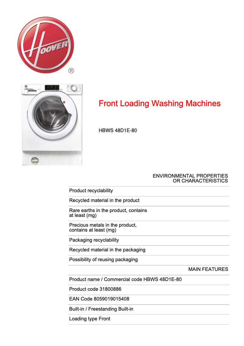 Image de la première page du manuel de l'appareil H-WASH 300 LITE HBWS 48D1E-80