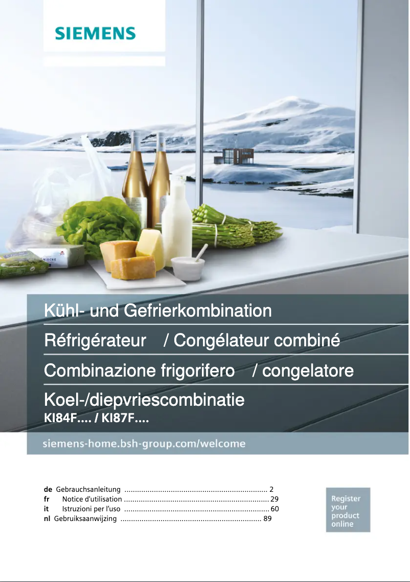 Image de la première page du manuel de l'appareil KI87FHD40