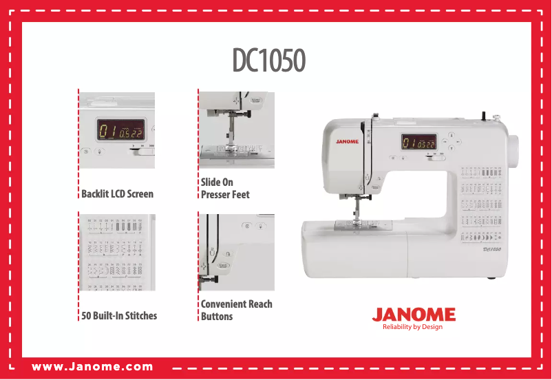 Page n°1 - Fiche technique Janome DC1050