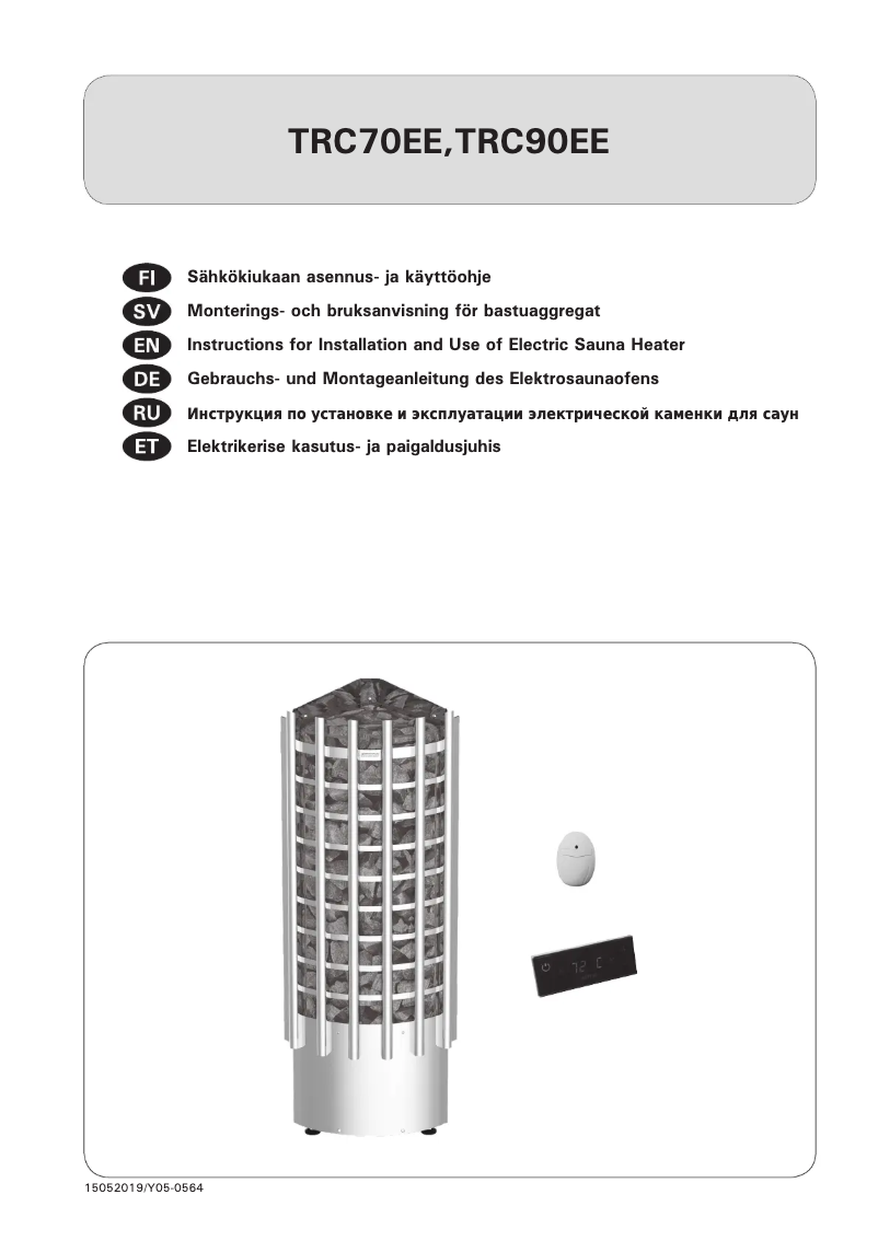 Page 1 de la notice Manuel utilisateur Harvia Glow Corner TRC90EE HTRC9004EE