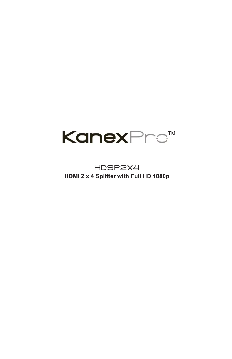 Page n°1 - Manuel utilisateur Kanex Pro HDSP2X4