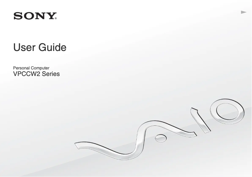 Page n°1 - Manuel utilisateur Sony Vaio VPCCW26FX