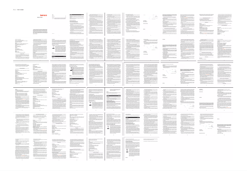 Page n°1 - Manuel utilisateur Lenco EPB-460