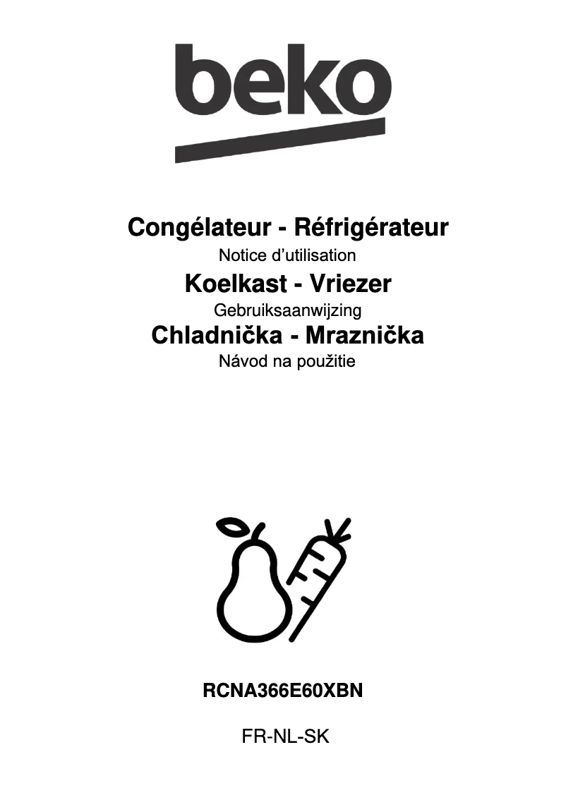 Page n°1 - Manuel utilisateur Beko RCNA366E60XBN