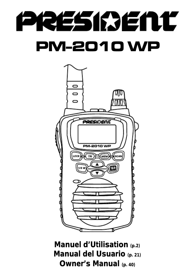 Page 1 de la notice Manuel utilisateur President PM-2010 WP