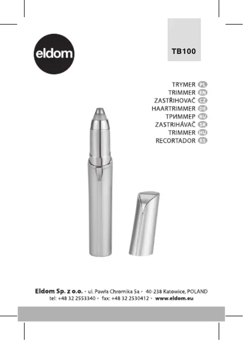 Page 1 de la notice Manuel utilisateur Eldom TB100