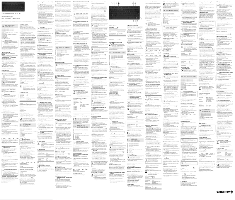 Page 1 de la notice Manuel utilisateur Cherry KW 7100 MINI BT