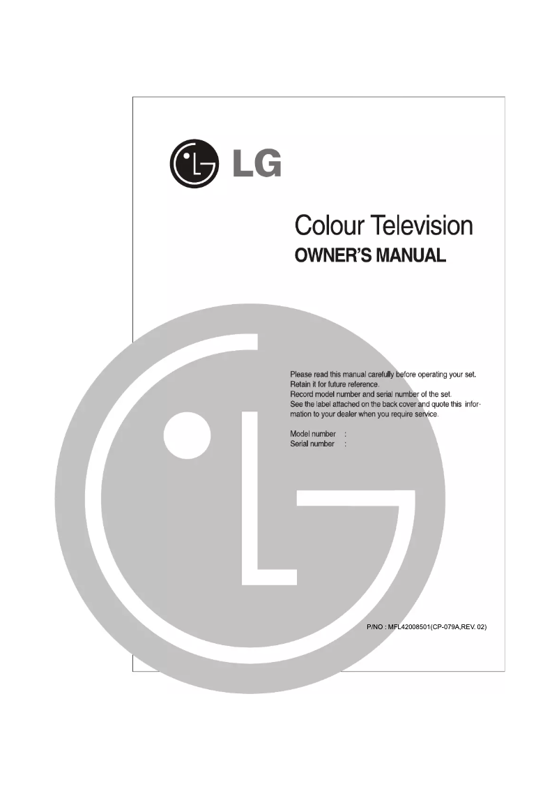 Page 1 of the manual User Manual LG 21FC2AB5