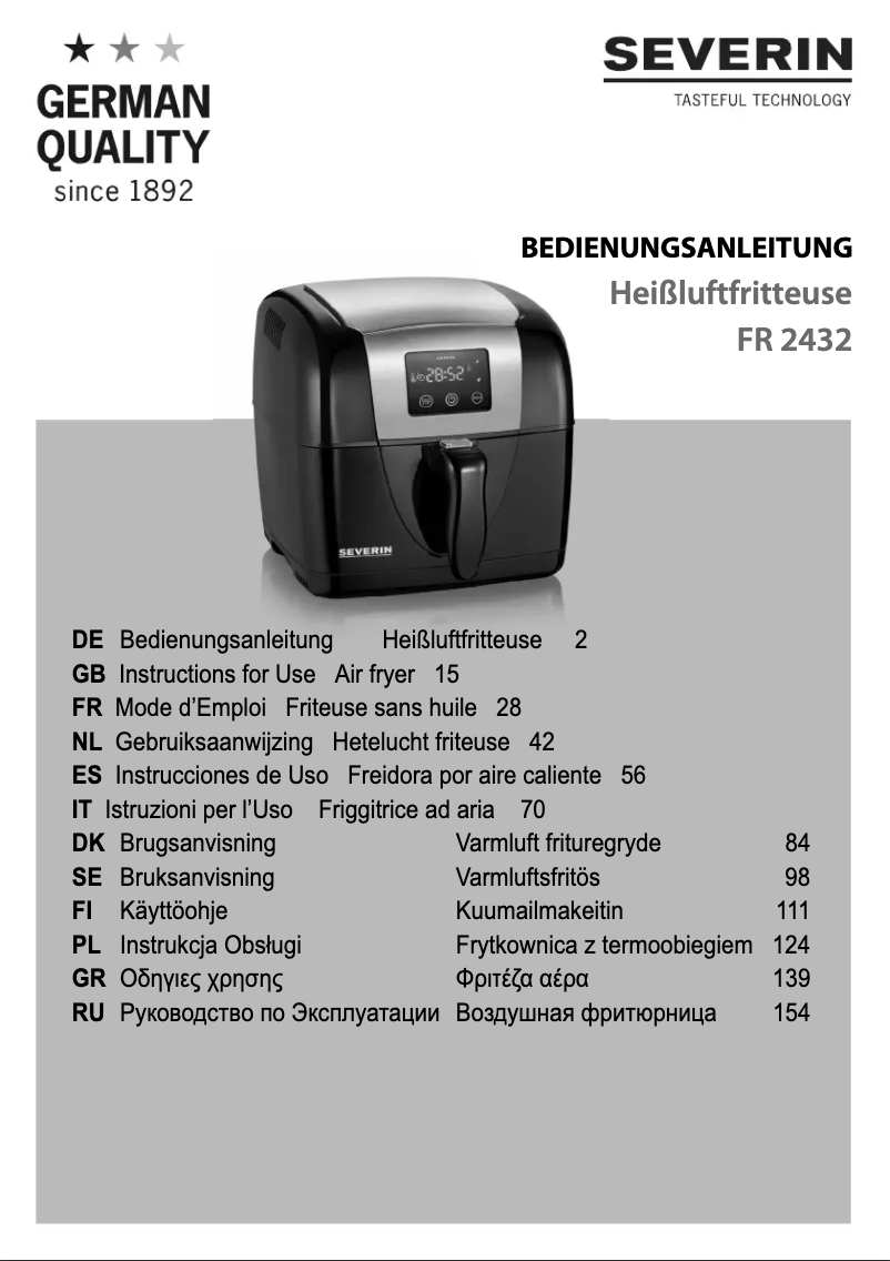 Imagen de la primera página del manual del dispositivo FR 2432