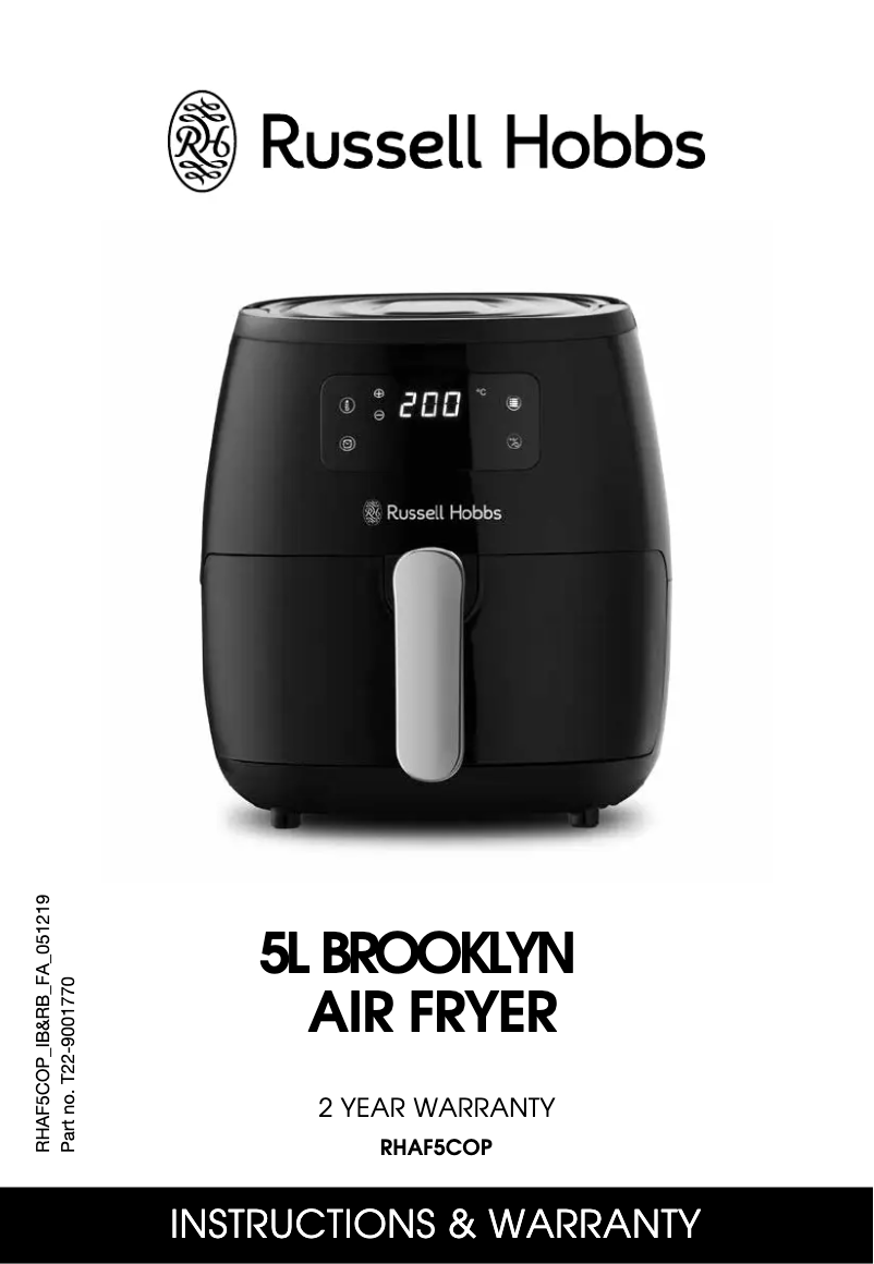 Page n°1 - Manuel utilisateur Russell Hobbs Brooklyn RHAF5COP