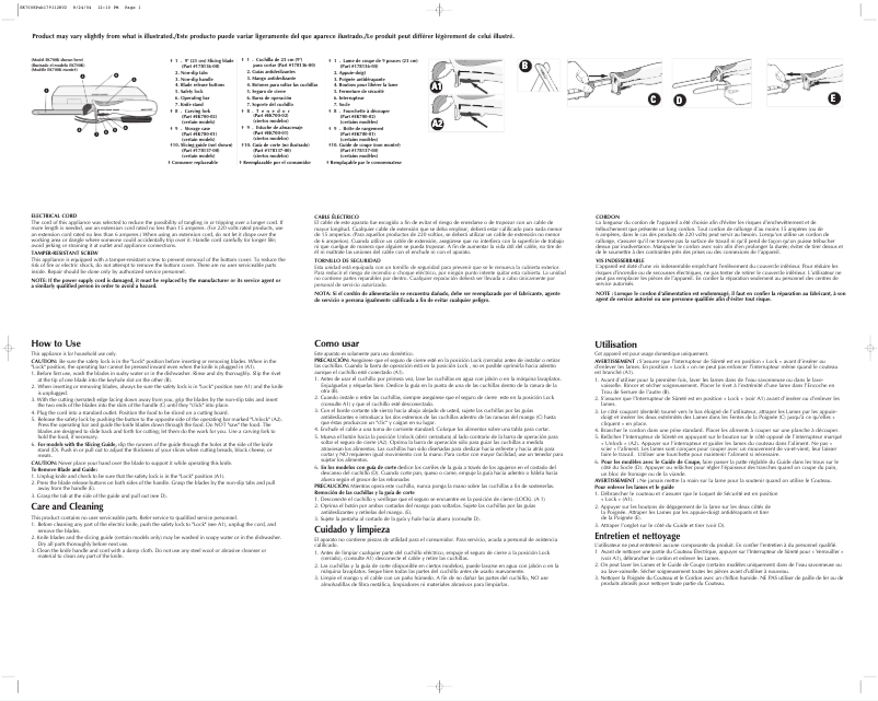 Image de la première page du manuel de l'appareil Slice Right EK800