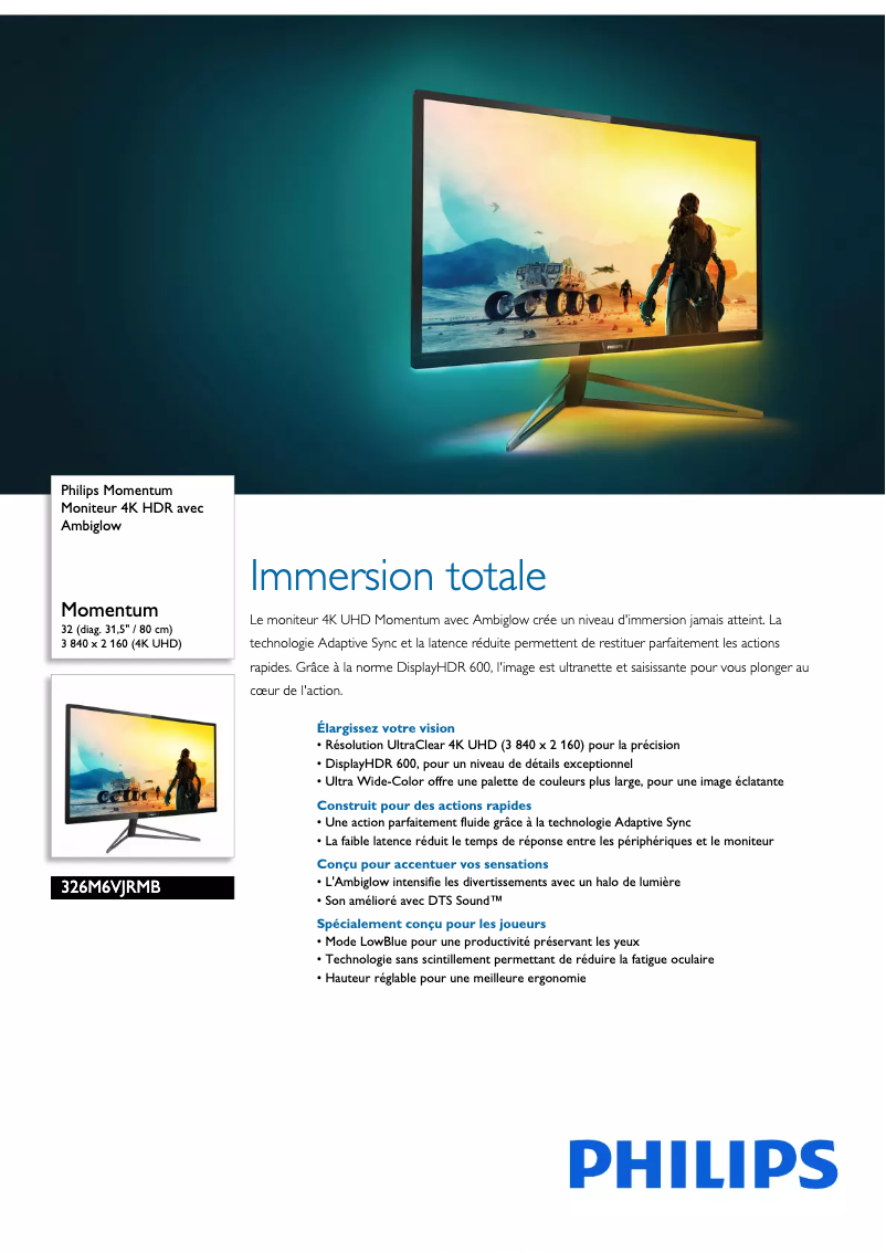 Image de la première page du manuel de l'appareil Momentum 326M6VJRMB