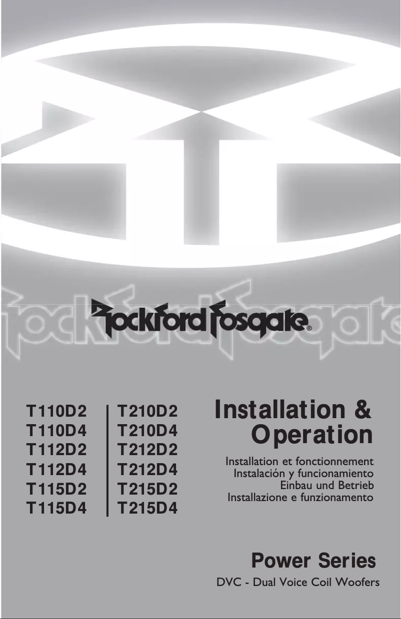 Page n°1 - Manuel utilisateur Rockford Fosgate Power T210D4