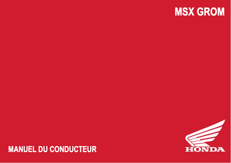 Page 1 de la notice Manuel utilisateur Honda Grom MSX125A (2021)
