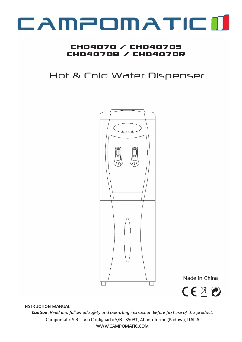 Image de la première page du manuel de l'appareil CHD4070R