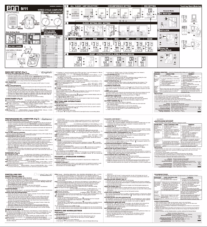 Page 1 de la notice Manuel utilisateur Echowell EON-11