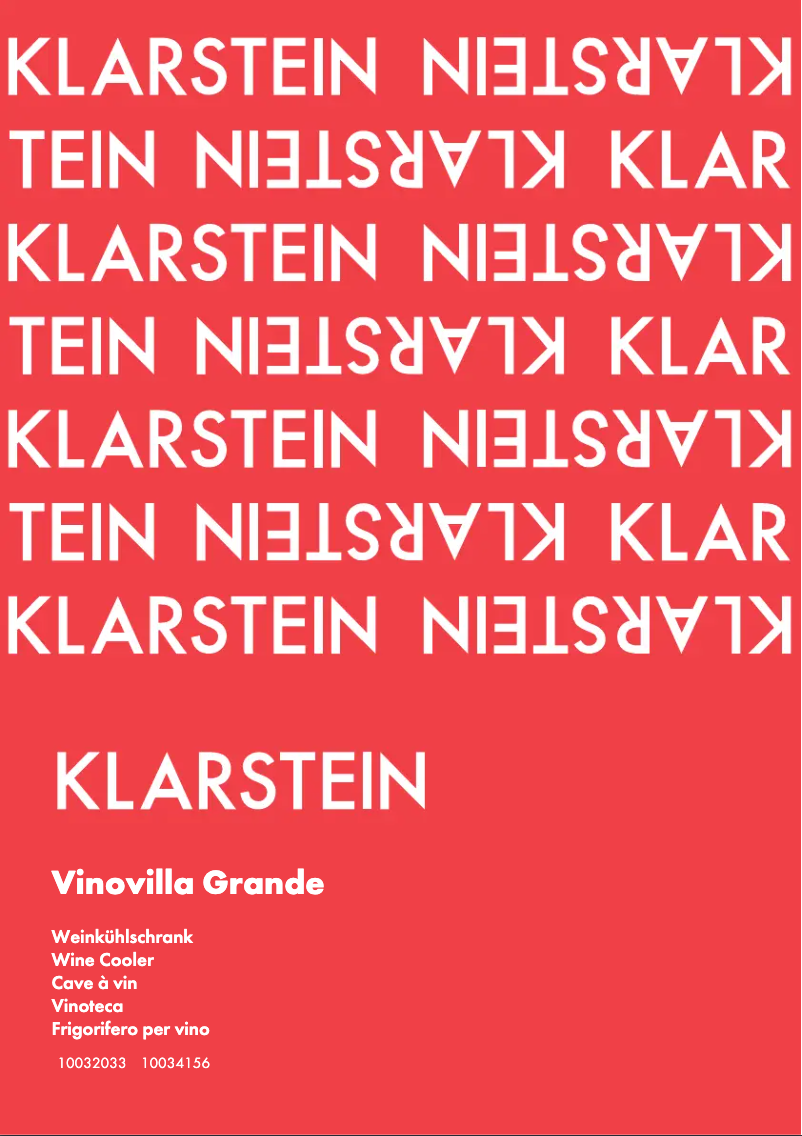 Image de la première page du manuel de l'appareil Vinovilla Grande