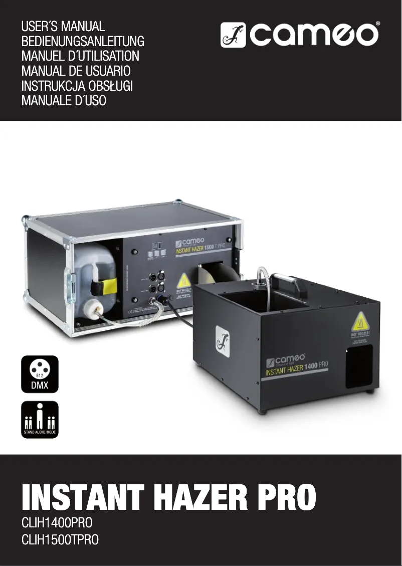 Página 1 del manual Manual de usuario Cameo Instant Hazer 1500 T Pro