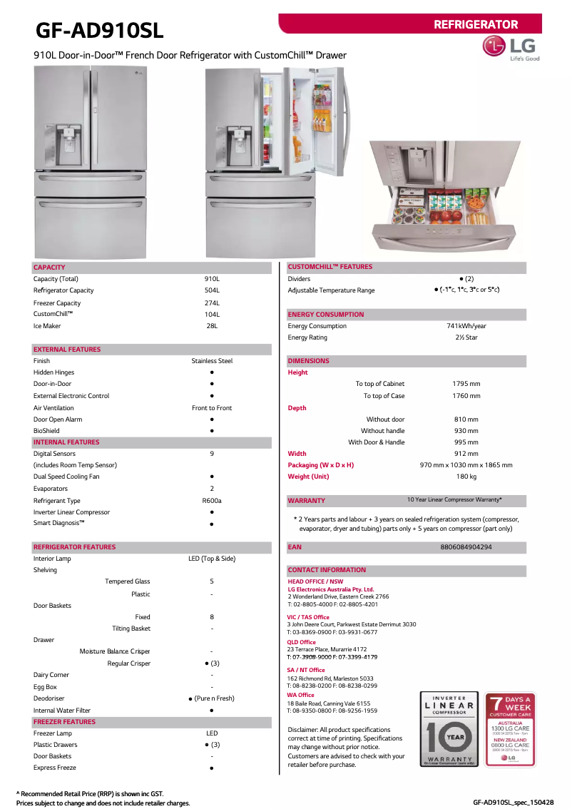Image de la première page du manuel de l'appareil GF-AD910SL
