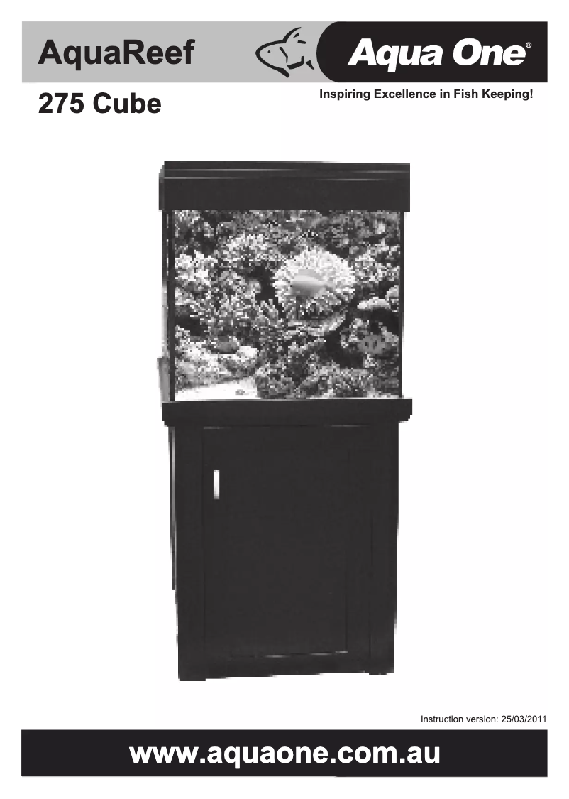 Page 1 de la notice Manuel utilisateur Aqua One AquaReef 275 Cube