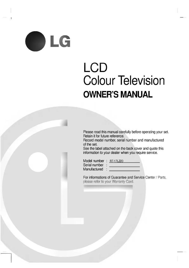 Página 1 del manual Manual de usuario LG RT-17LZ20