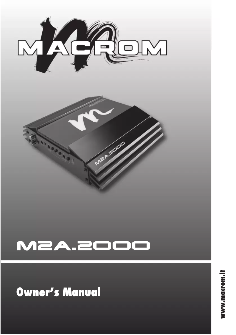 Page 1 de la notice Manuel utilisateur Macrom M2A.2000