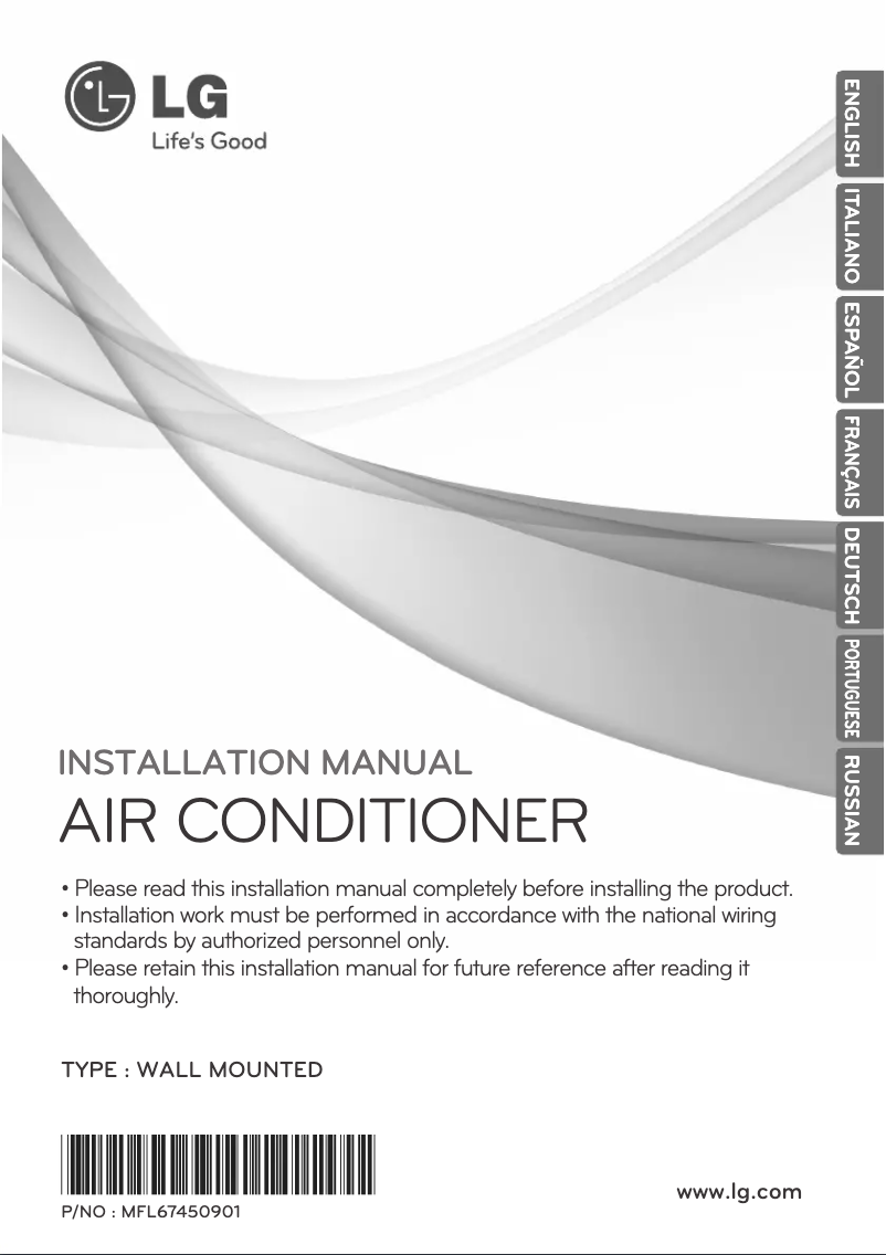 Page n°1 - Guide d'installation LG ARNU07GSBL2
