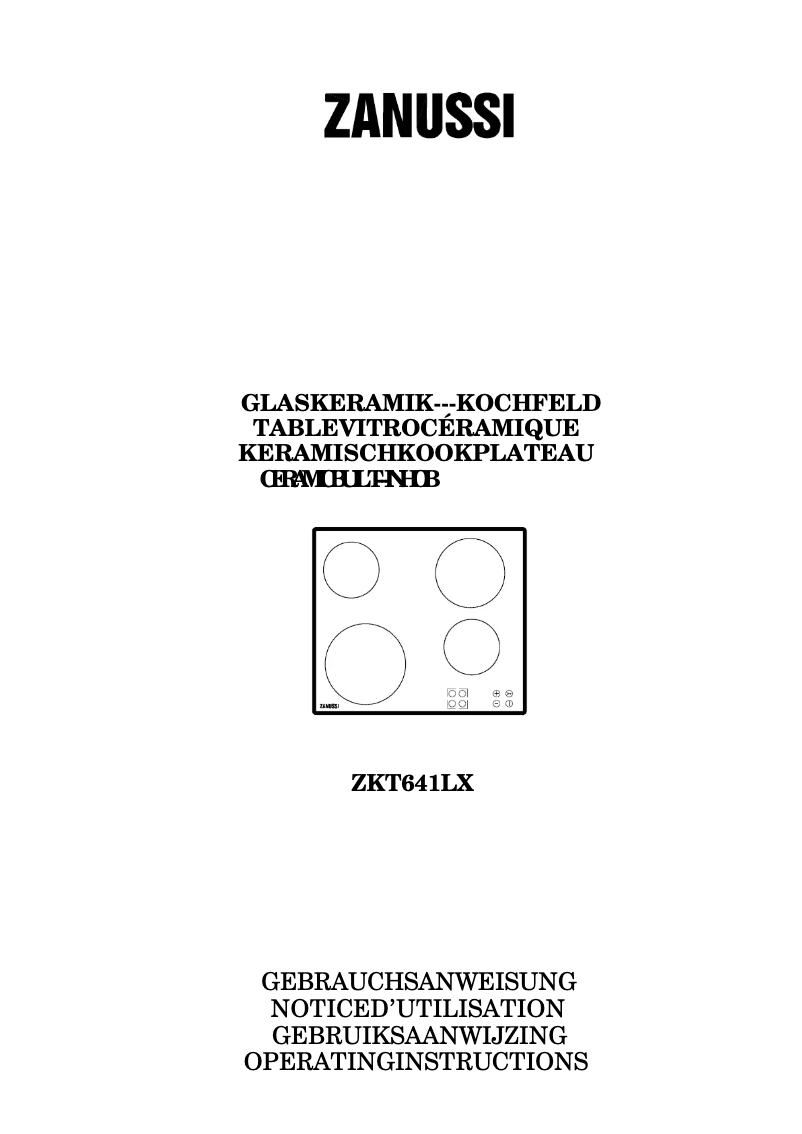 Page n°1 - Manuel utilisateur Zanussi ZKT 641 l