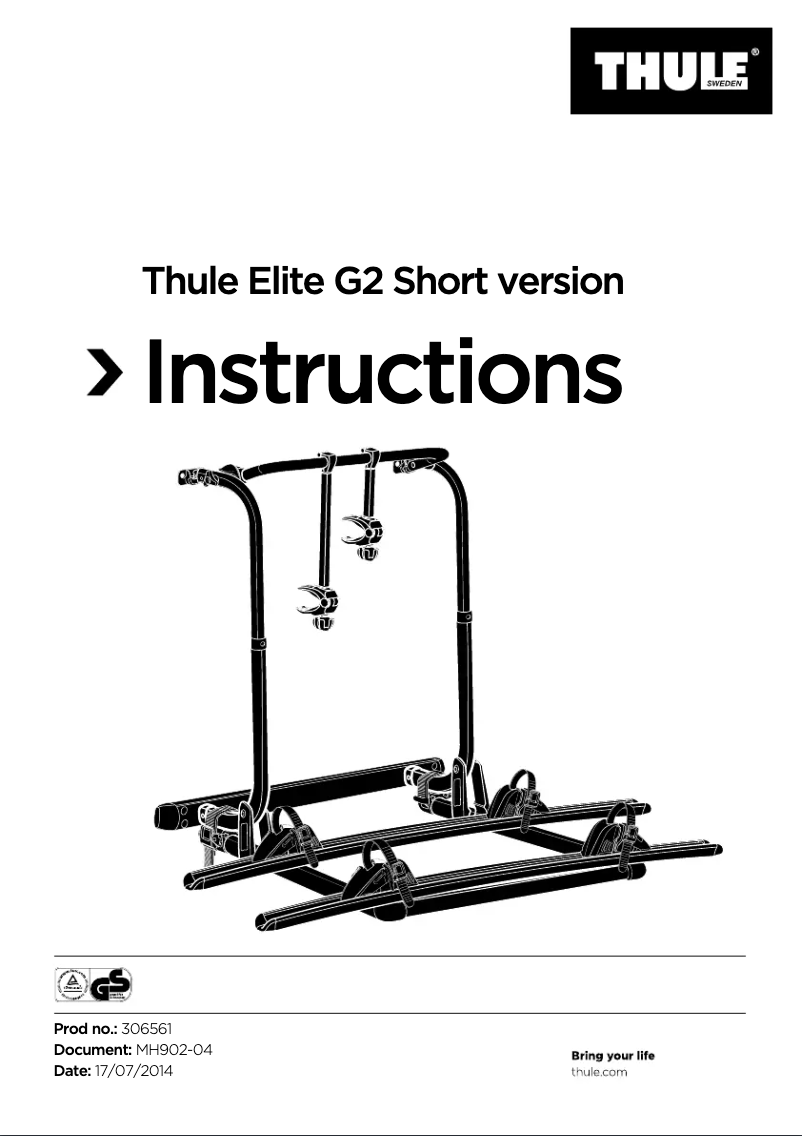 Page 1 de la notice Mode d'emploi Thule Elite G2 Short