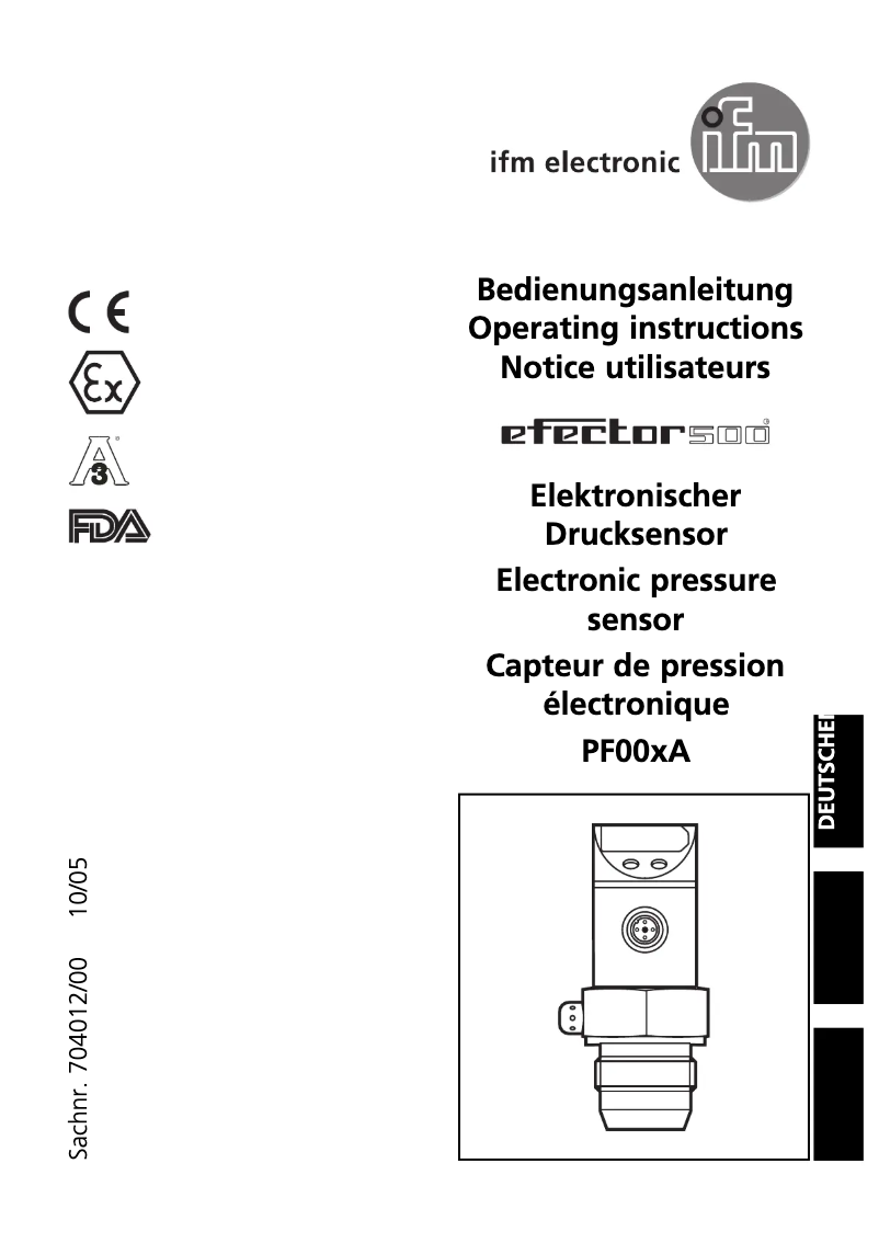 Image de la première page du manuel de l'appareil PF003A