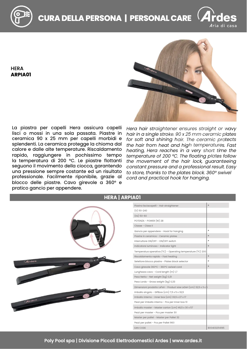 Image de la première page du manuel de l'appareil ARPIA01