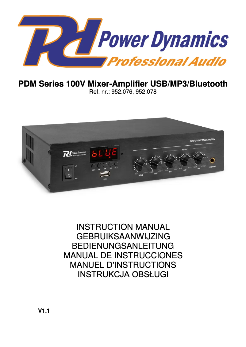 Page 1 de la notice Manuel utilisateur Power Dynamics PDM45