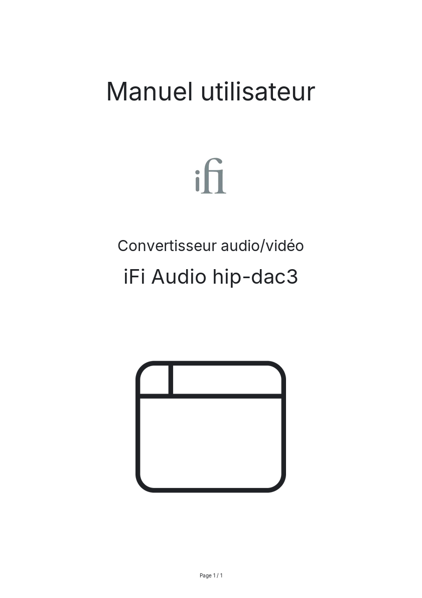 Image de la première page du manuel de l'appareil hip-dac3