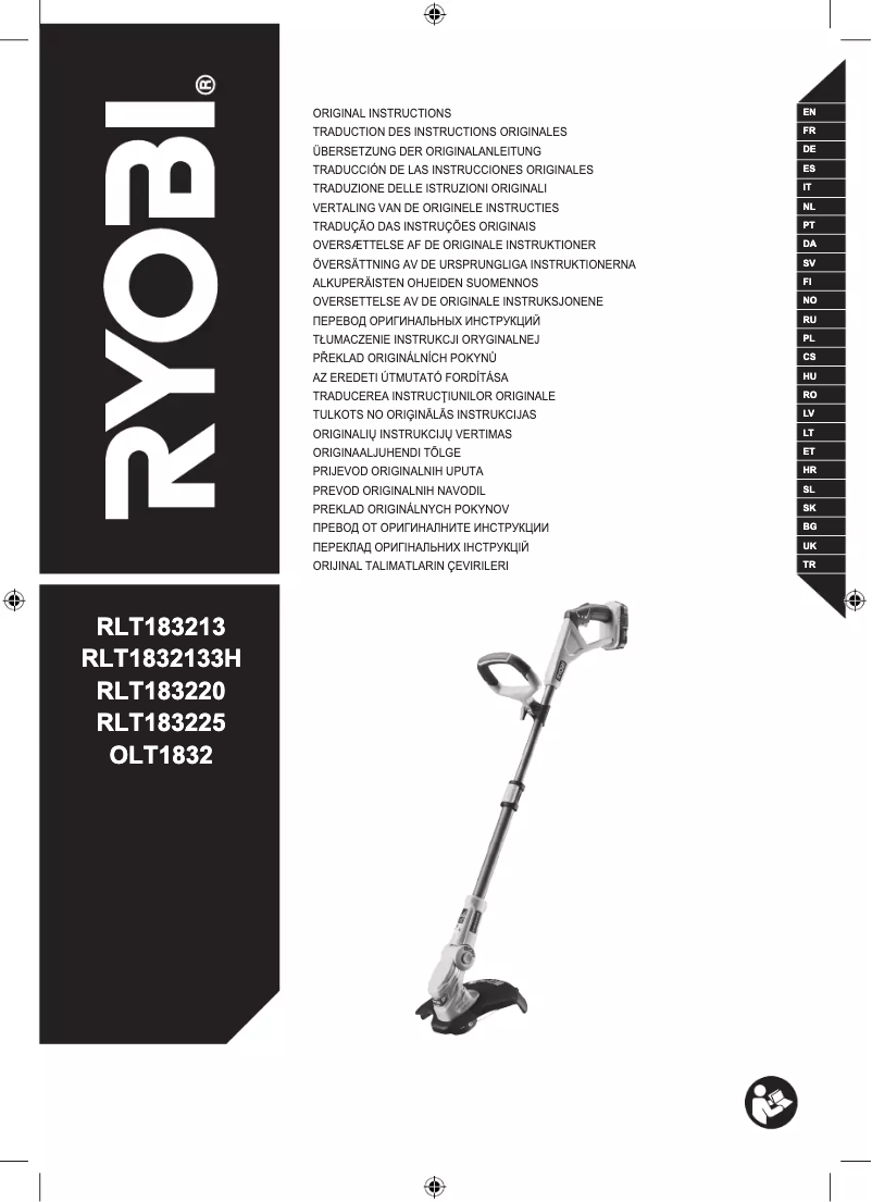 Page 1 de la notice Manuel utilisateur RYOBI RLT183225