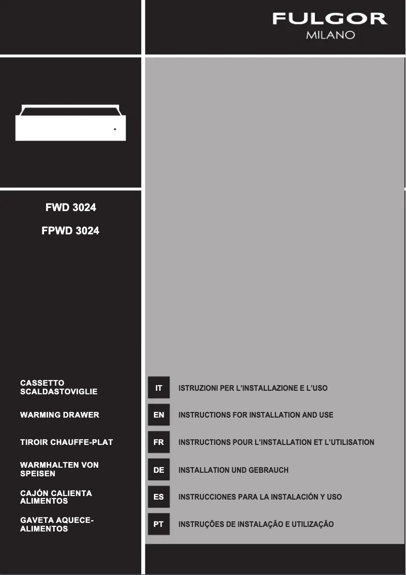 Página 1 del manual Manual de usuario Fulgor Milano FWD 3024