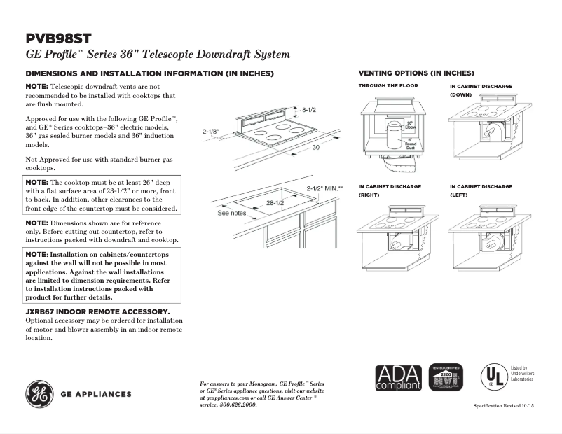 Image de la première page du manuel de l'appareil Profile PVB98STSS