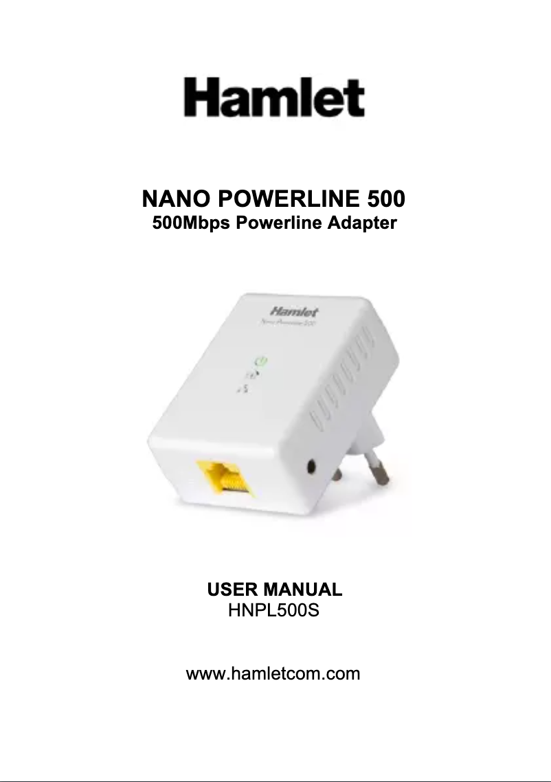 Page n°1 - Manuel utilisateur Hamlet HNPL500S