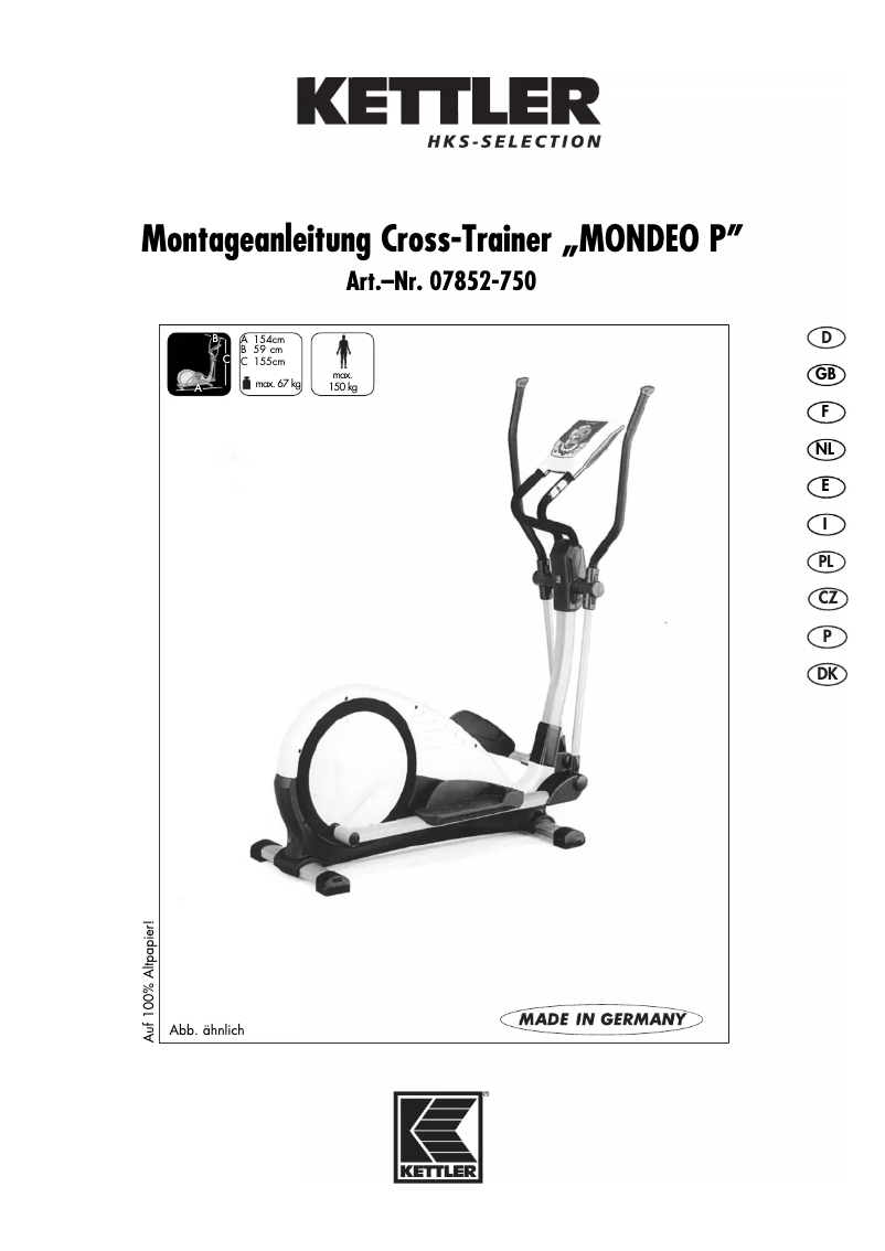 Image de la première page du manuel de l'appareil Mondeo P