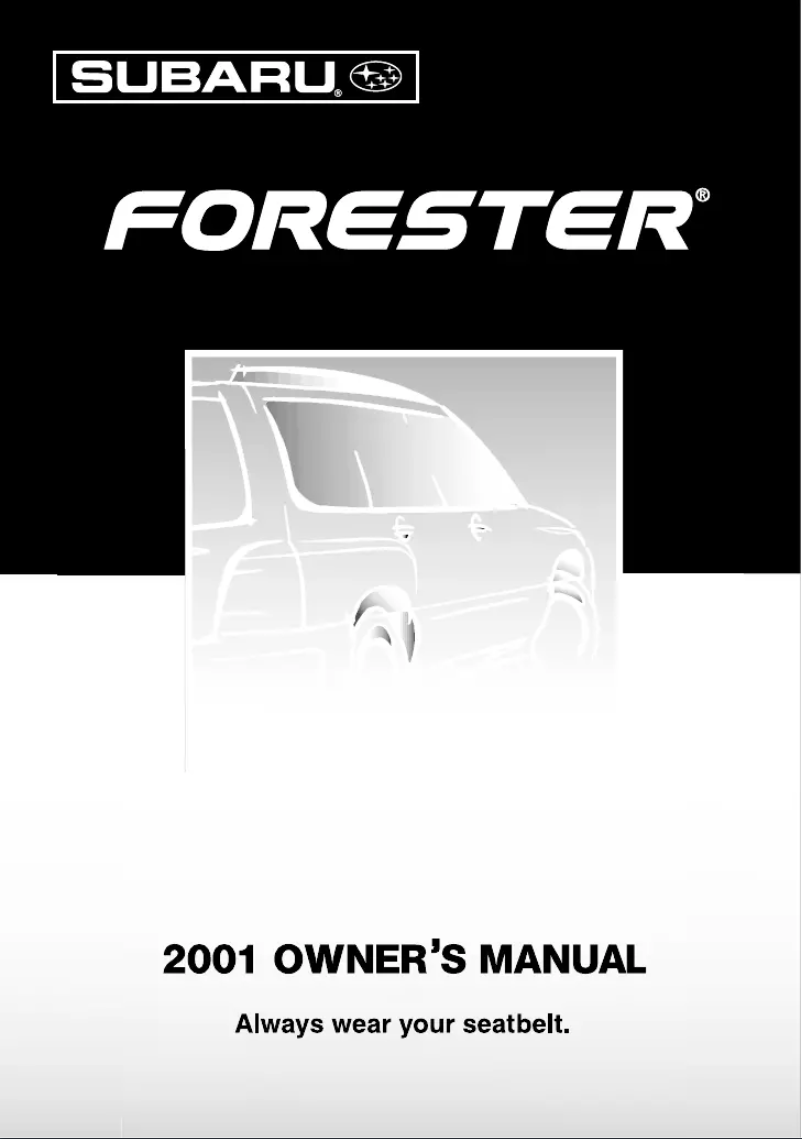 Page n°1 - Manuel utilisateur Subaru Forester (2001)