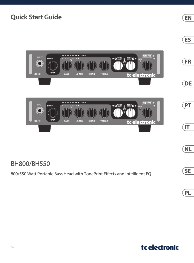 Page 1 of the manual Quick Start Guide TC Electronic BH800