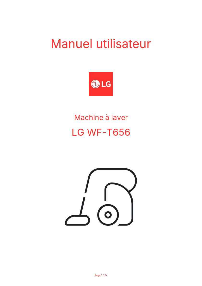 Page n°1 - Manuel utilisateur LG WF-T656