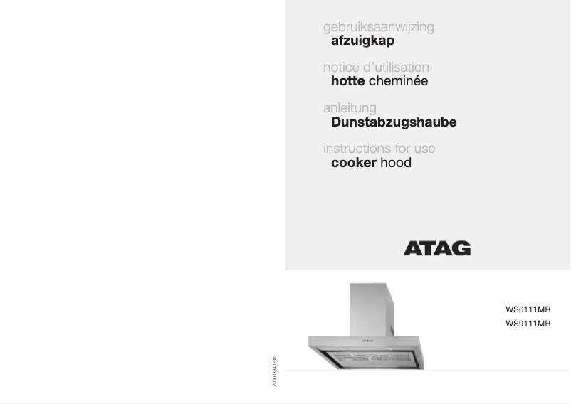 Page n°1 - Manuel utilisateur Atag WS6111MR