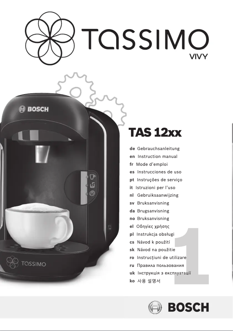 Page n°1 - Manuel utilisateur Bosch Tassimo Vivy TAS1251