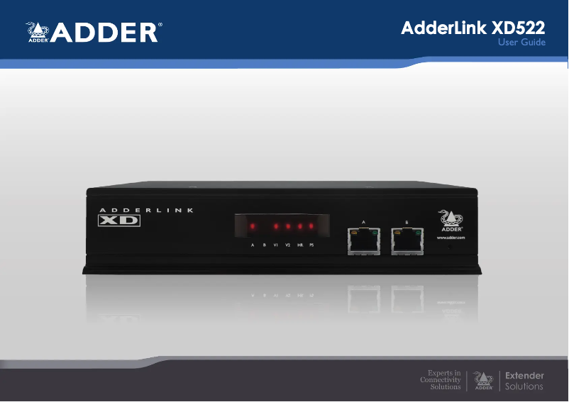 Image de la première page du manuel de l'appareil AdderLink XD522