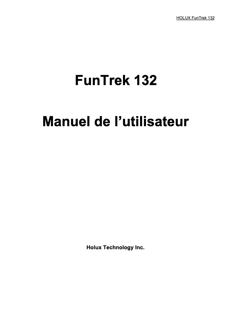 Page n°1 - Manuel utilisateur Holux FunTrek 132