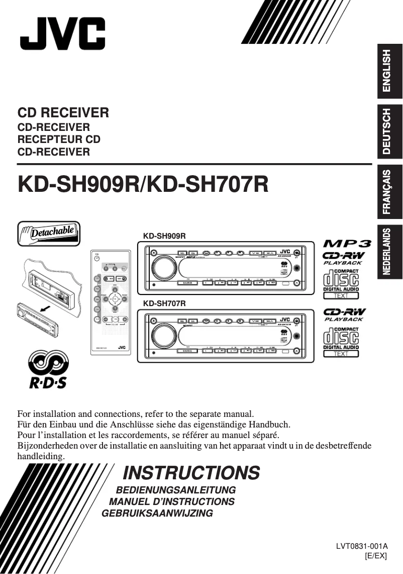 Image de la première page du manuel de l'appareil KD-SH909