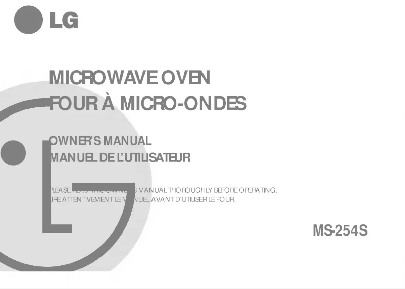 Page n°1 - Manuel utilisateur LG MS-254S